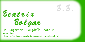 beatrix bolgar business card